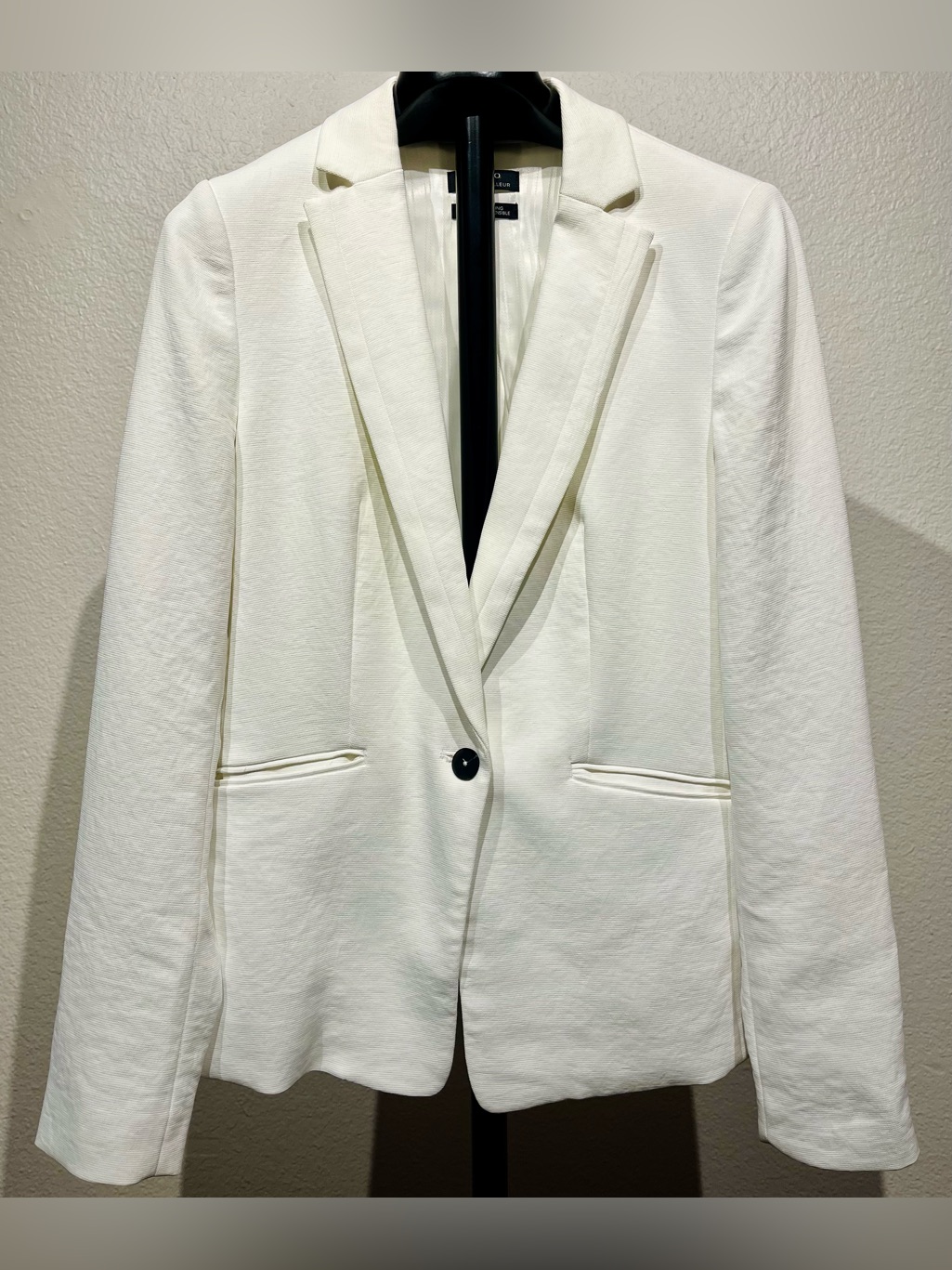 Rw&Co. White Single-Button Blazer Jacket - Size 2 (Women’s)